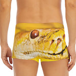 Yellow Python Snake Print Men's Short Boxer Briefs