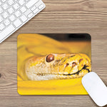 Yellow Python Snake Print Mouse Pad