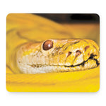 Yellow Python Snake Print Mouse Pad