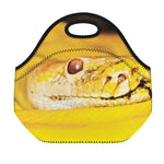 Yellow Python Snake Print Neoprene Lunch Bag