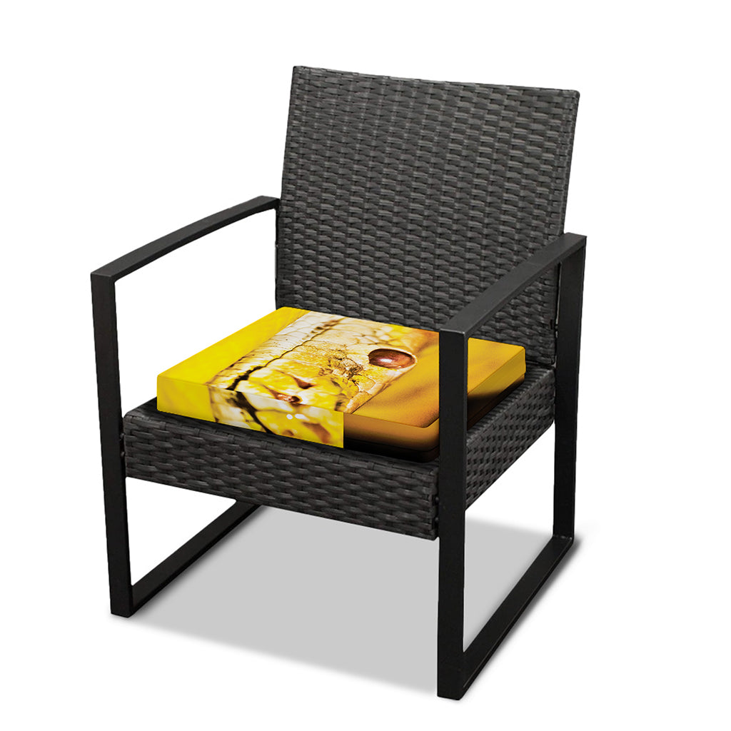 Yellow Python Snake Print Outdoor Seat Cushion Cover