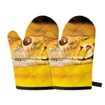 Yellow Python Snake Print Oven Mitts