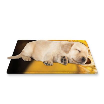 Yellow Python Snake Print Pet Cooling Mat Cover