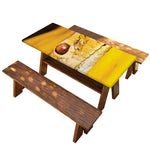 Yellow Python Snake Print Picnic Table Cover
