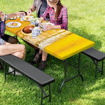 Yellow Python Snake Print Picnic Table Cover