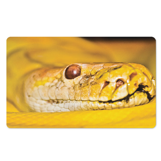 Yellow Python Snake Print Polyester Doormat