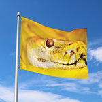 Yellow Python Snake Print Polyester Flag