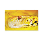 Yellow Python Snake Print Polyester Flag