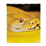 Yellow Python Snake Print Polyester Shower Curtain