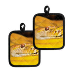 Yellow Python Snake Print Pot Holders