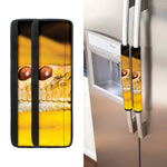 Yellow Python Snake Print Refrigerator Handle Covers
