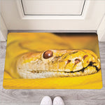Yellow Python Snake Print Rubber Doormat