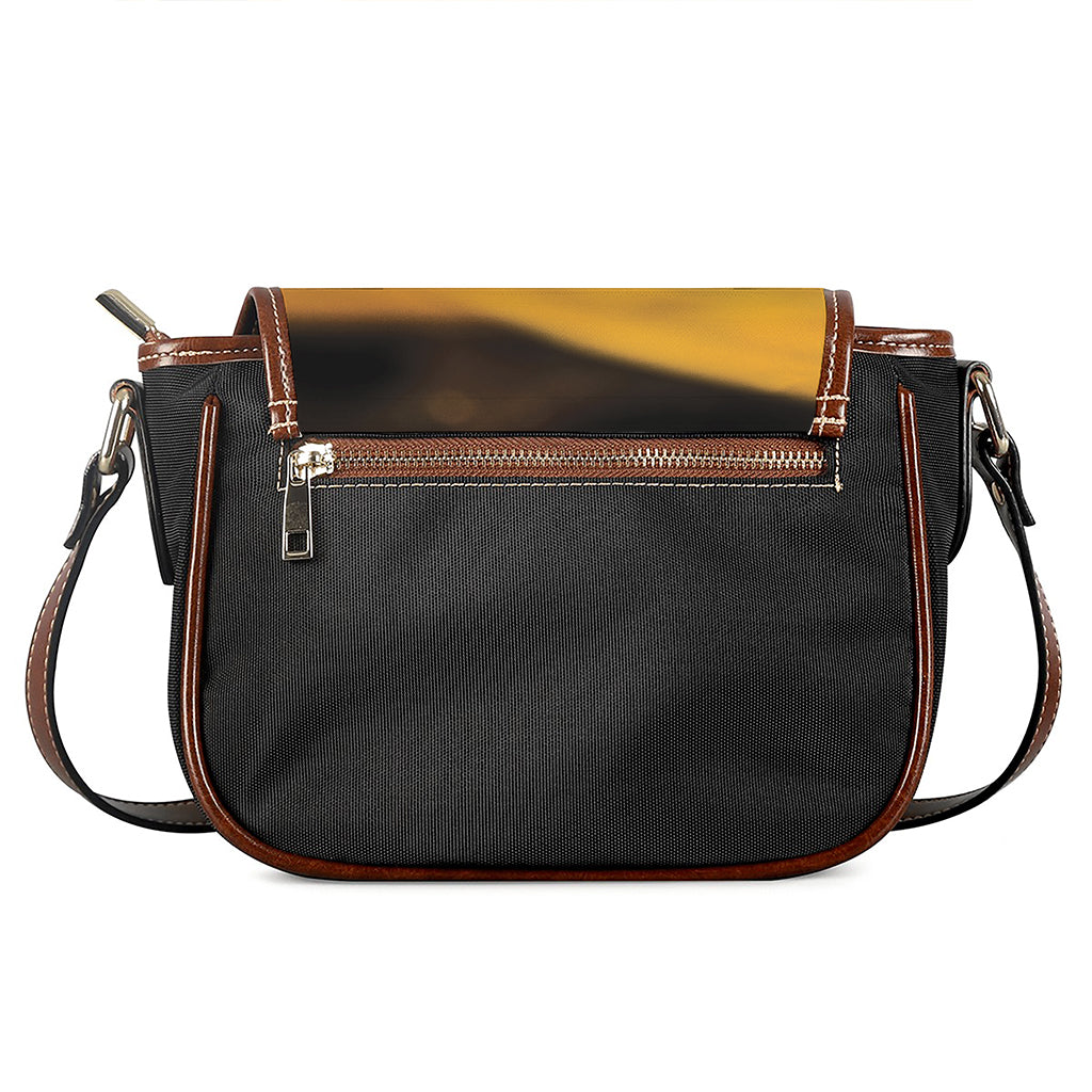 Yellow Python Snake Print Saddle Bag