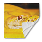Yellow Python Snake Print Silk Bandana
