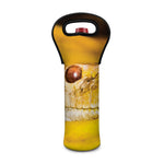 Yellow Python Snake Print Single Neoprene Wine Tote
