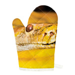 Yellow Python Snake Print Single Oven Mitt