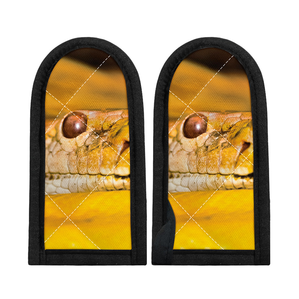 Yellow Python Snake Print Skillet Handle Cover
