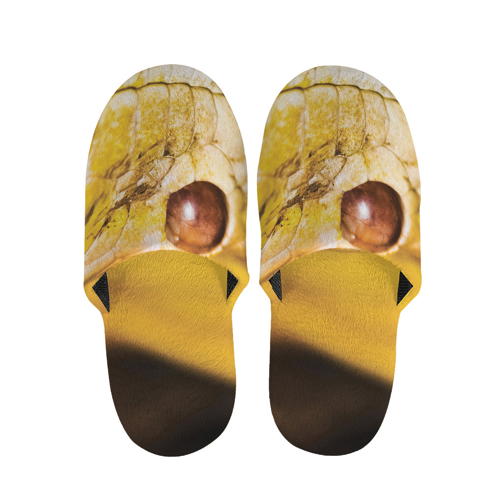 Yellow Python Snake Print Slippers