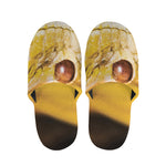 Yellow Python Snake Print Slippers