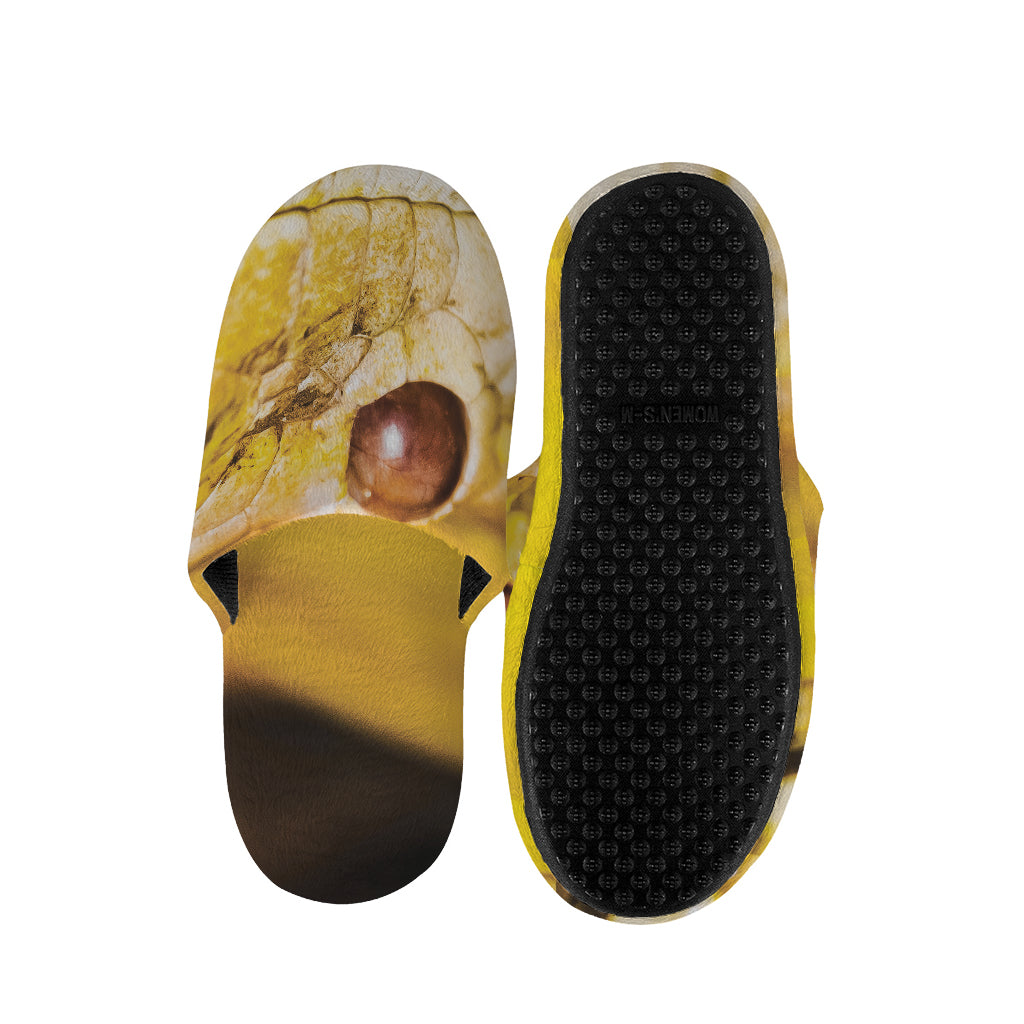 Yellow Python Snake Print Slippers