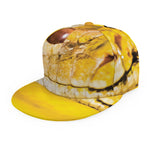 Yellow Python Snake Print Snapback Cap