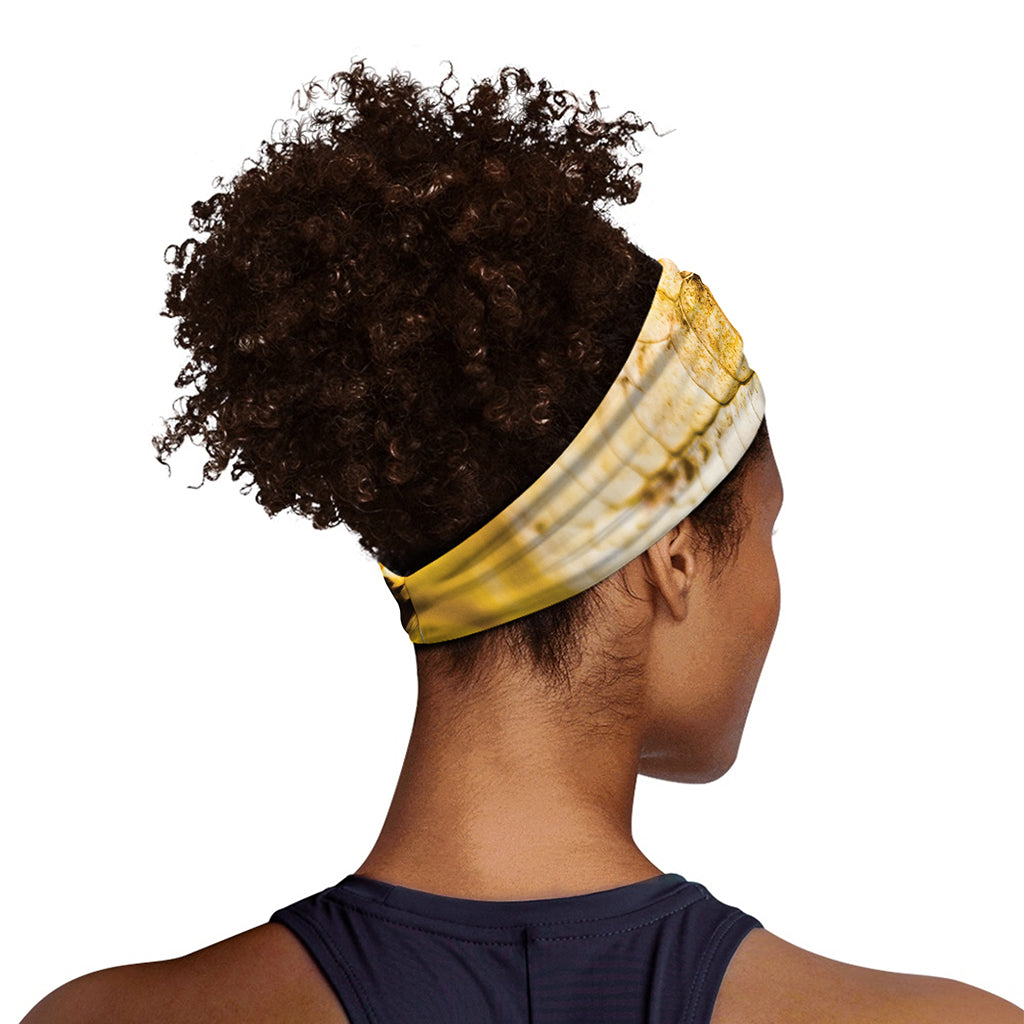 Yellow Python Snake Print Sports Headband