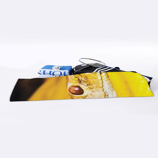 Yellow Python Snake Print Sports Towel