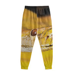 Yellow Python Snake Print Sweatpants