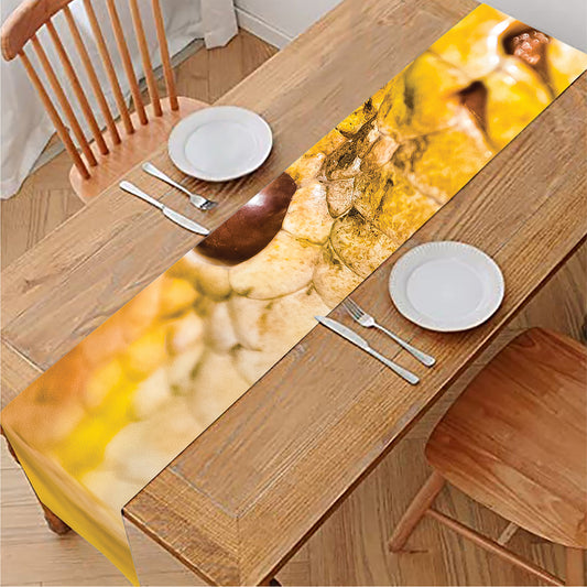 Yellow Python Snake Print Table Runner