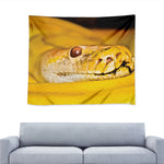 Yellow Python Snake Print Tapestry