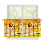Yellow Python Snake Print Tier Curtains