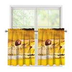 Yellow Python Snake Print Tier Curtains