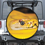 Yellow Python Snake Print Tire Cover With Camera Hole
