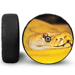 Yellow Python Snake Print Tire Cover With Camera Hole