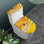 Yellow Python Snake Print Toilet Lid And Tank Cover Set
