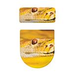 Yellow Python Snake Print Toilet Lid And Tank Cover Set