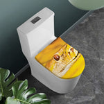 Yellow Python Snake Print Toilet Lid Cover