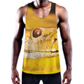 Yellow Python Snake Print Men's Workout Tank Top