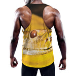 Yellow Python Snake Print Training Tank Top