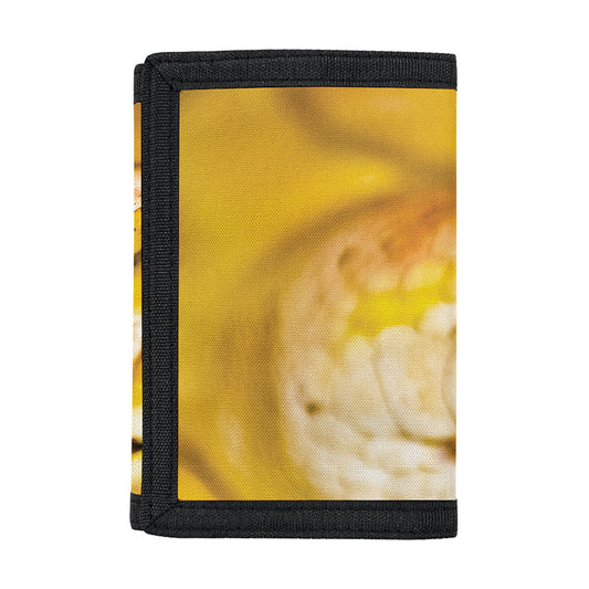 Yellow Python Snake Print Trifold Wallet