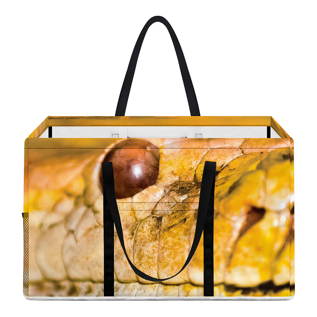 Yellow Python Snake Print Utility Tote Bag