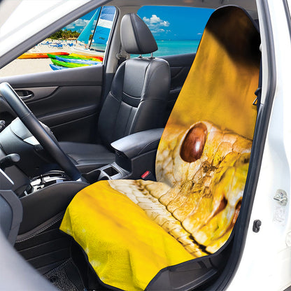 Yellow Python Snake Print Waterproof Car Seat Cover