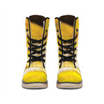 Yellow Python Snake Print Winter Boots
