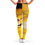Yellow Python Snake Print Women's Leggings