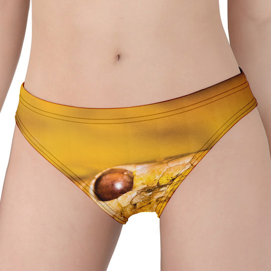 Yellow Python Snake Print Women's Panties