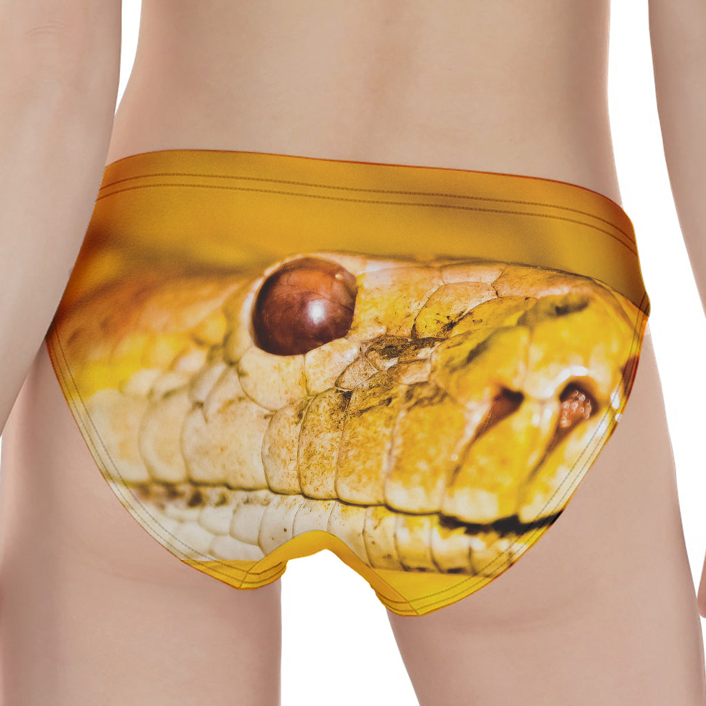 Yellow Python Snake Print Women's Panties