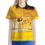 Yellow Python Snake Print Women's Polo Shirt