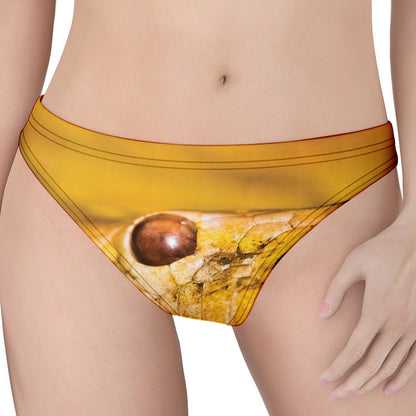 Yellow Python Snake Print Women's Thong