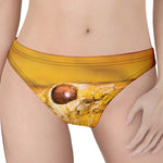 Yellow Python Snake Print Women's Thong