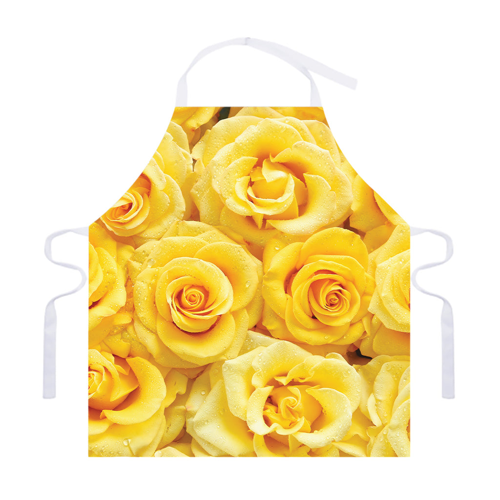 Yellow Rose Print Adjustable Apron